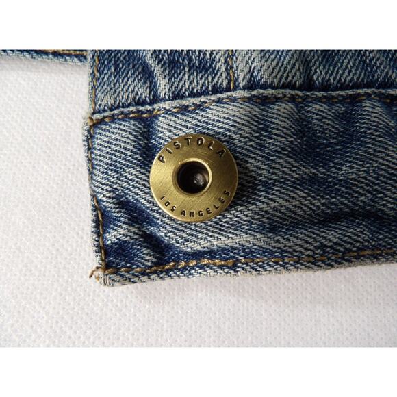 Pistola Small Denim Jean Jacket Firework Sequins Starburst 90s Y2K Art to Wear - Picture 7 of 16